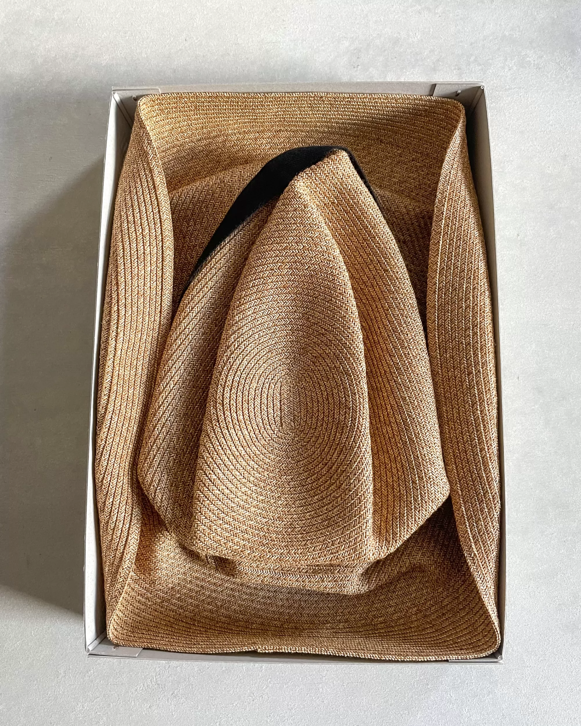 Store mature ha : Boxed Hat In Barley With Carbon Garden Ribbon