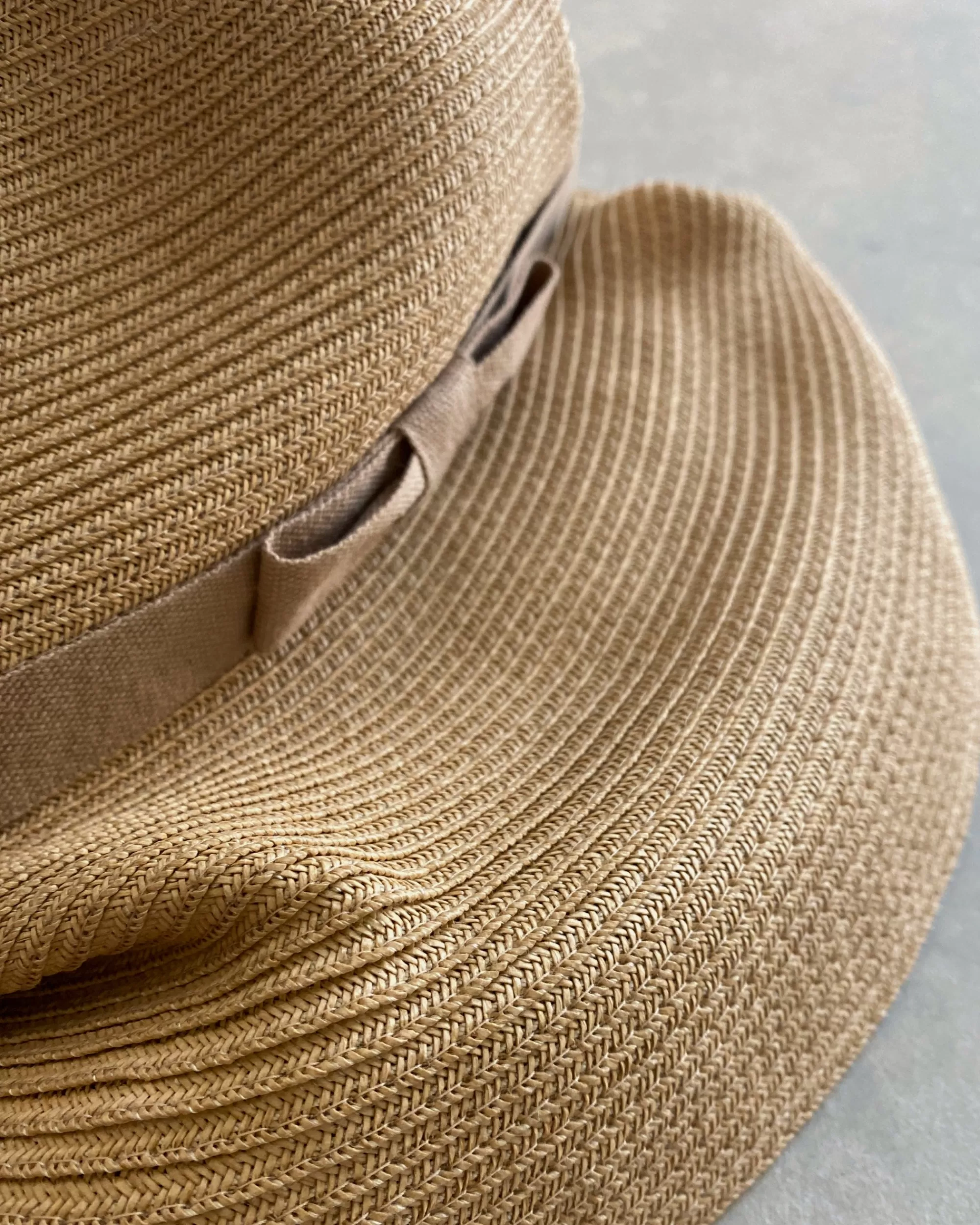 Shop mature ha : Boxed Hat In Sand With Vanilla Bean Ribbon