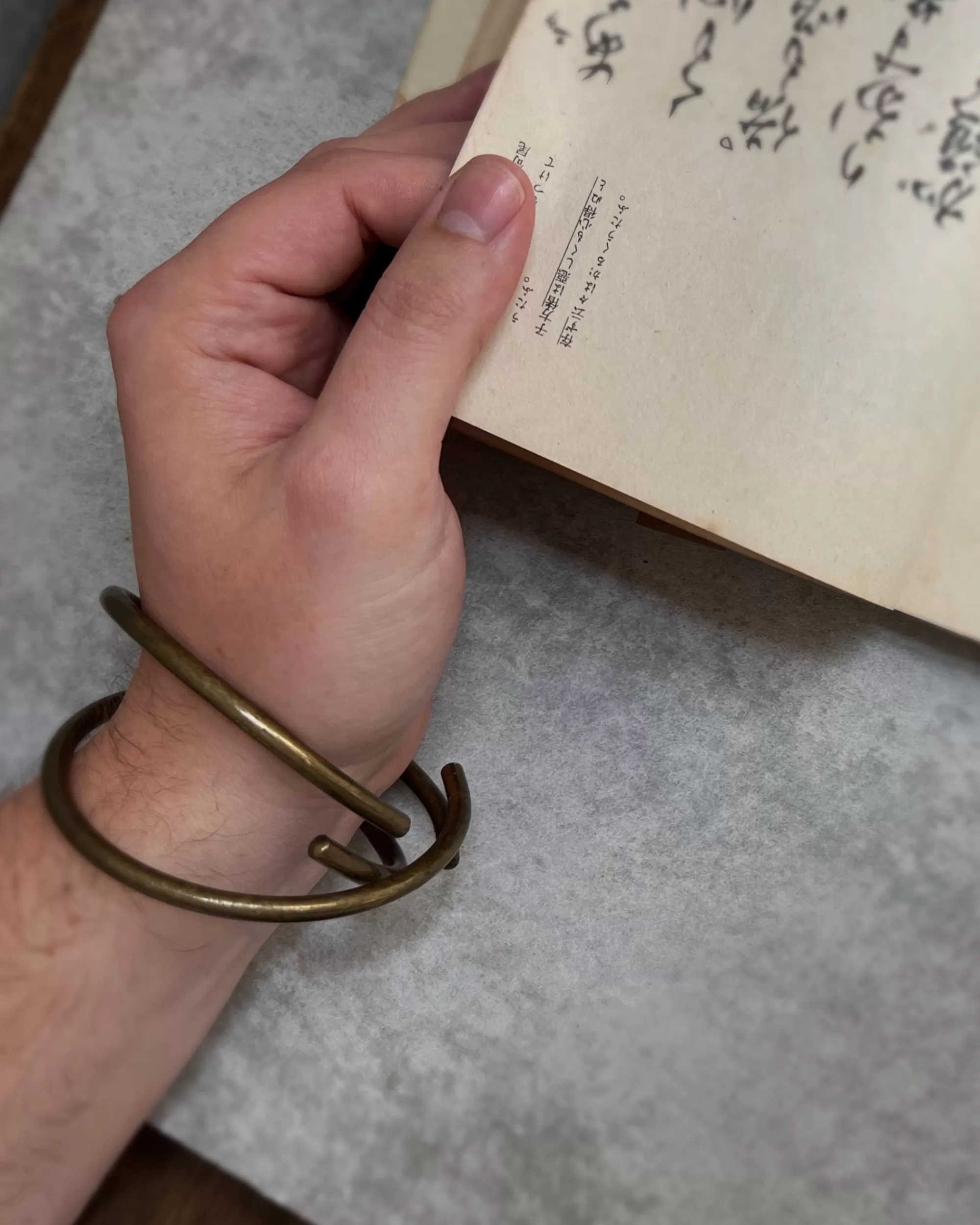 New modern marcel : Vintage Brass Bangle