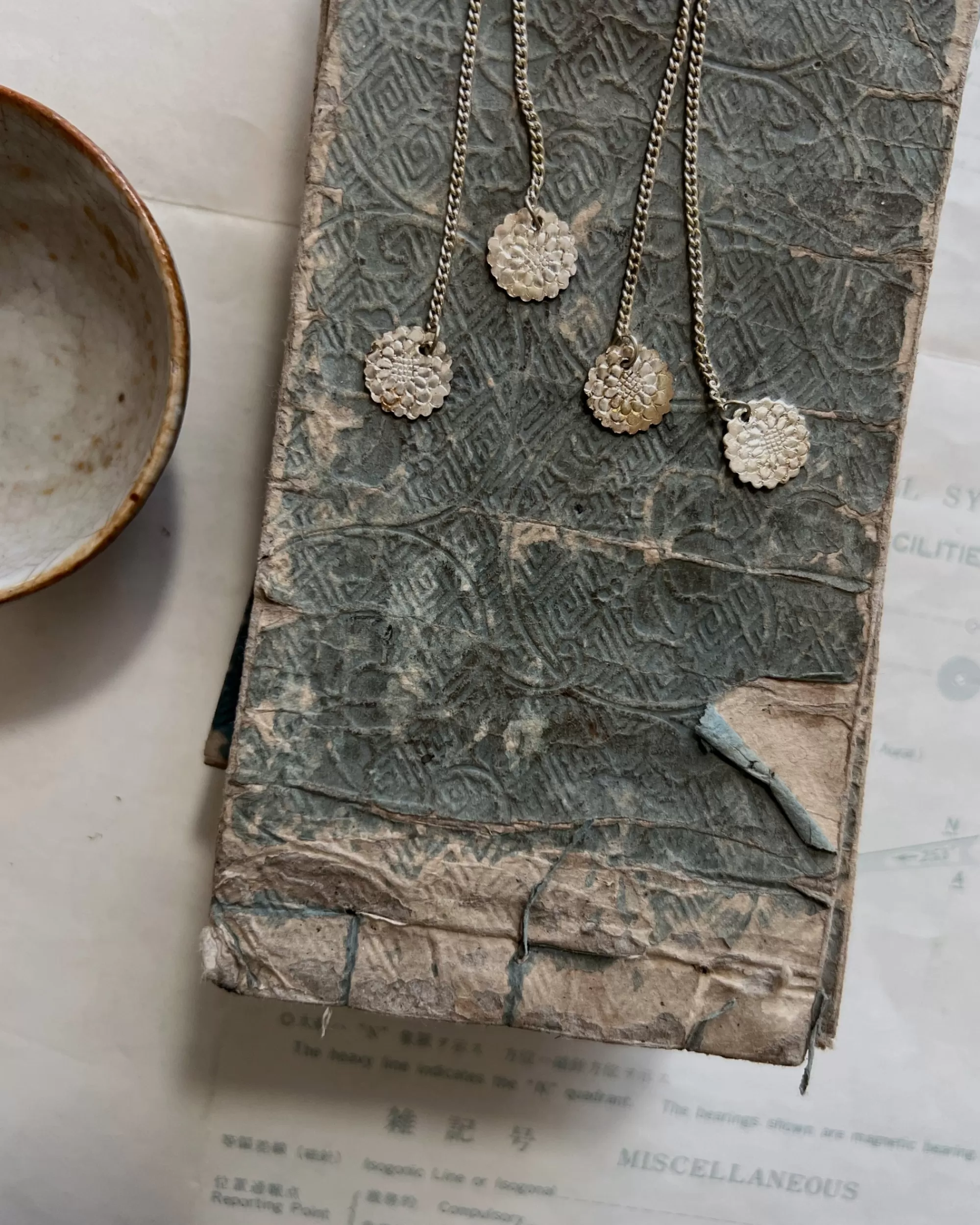 Store modern marcel : Vintage Chrysanthemum Earrings