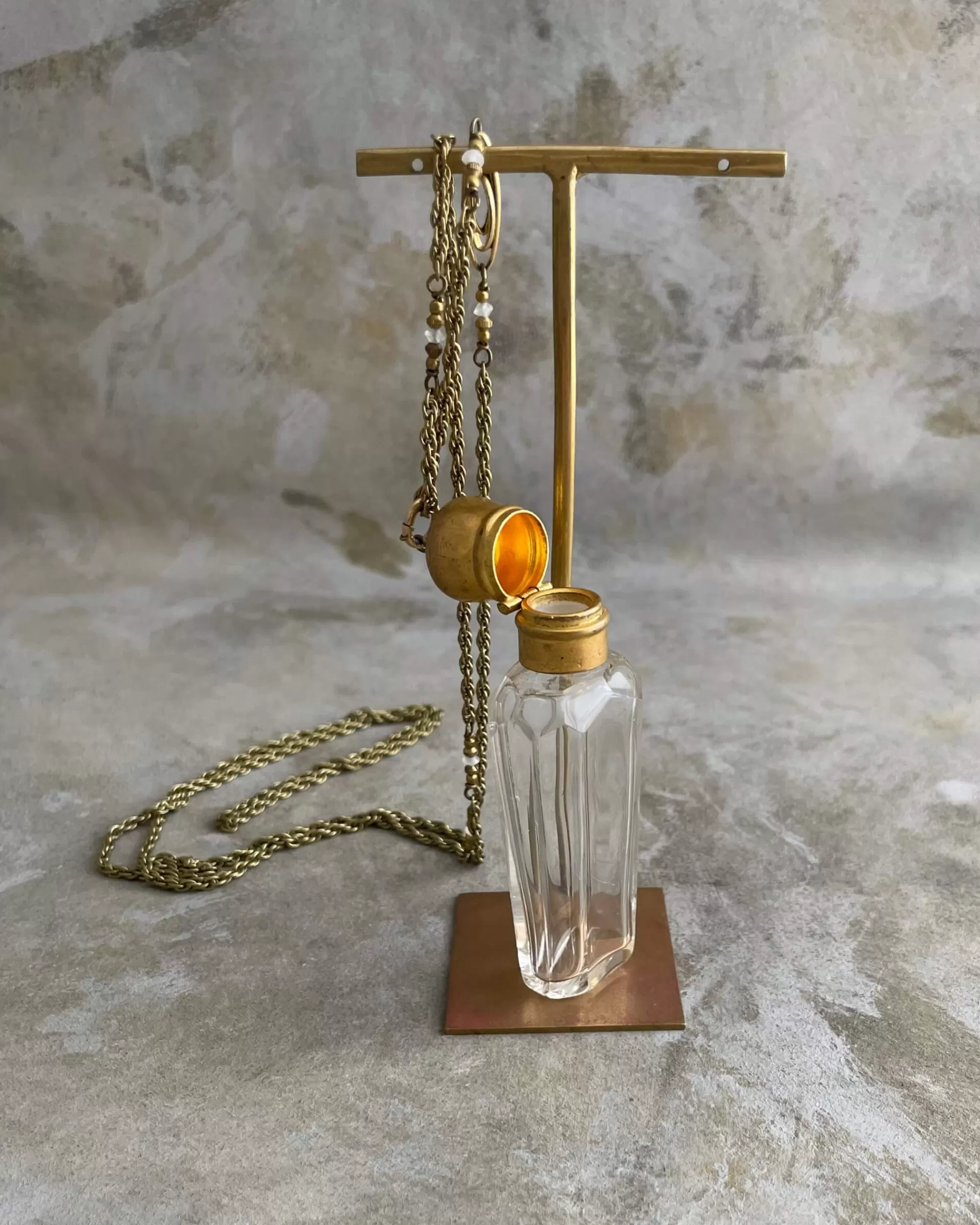 Cheap tabito : Brass Necklace With Vintage Perfume Flask Pendant