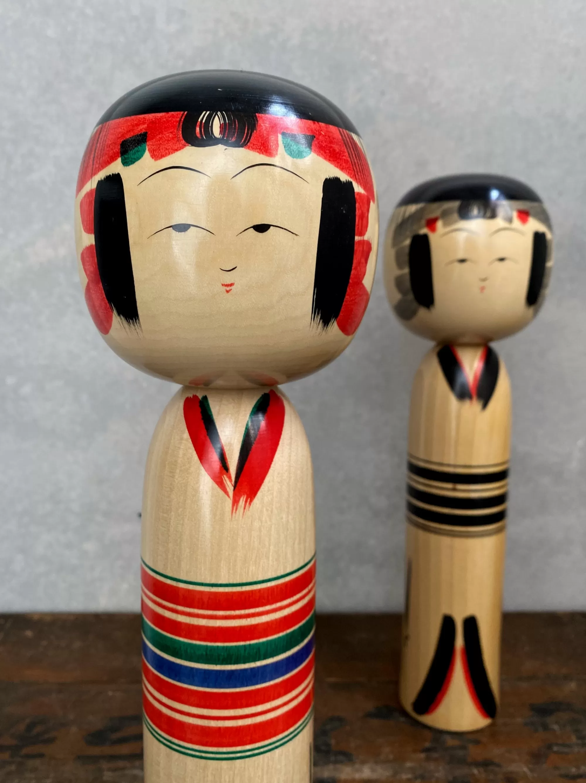 Online the maker Vintage Japanese Ceremonial Kokeshi Duo