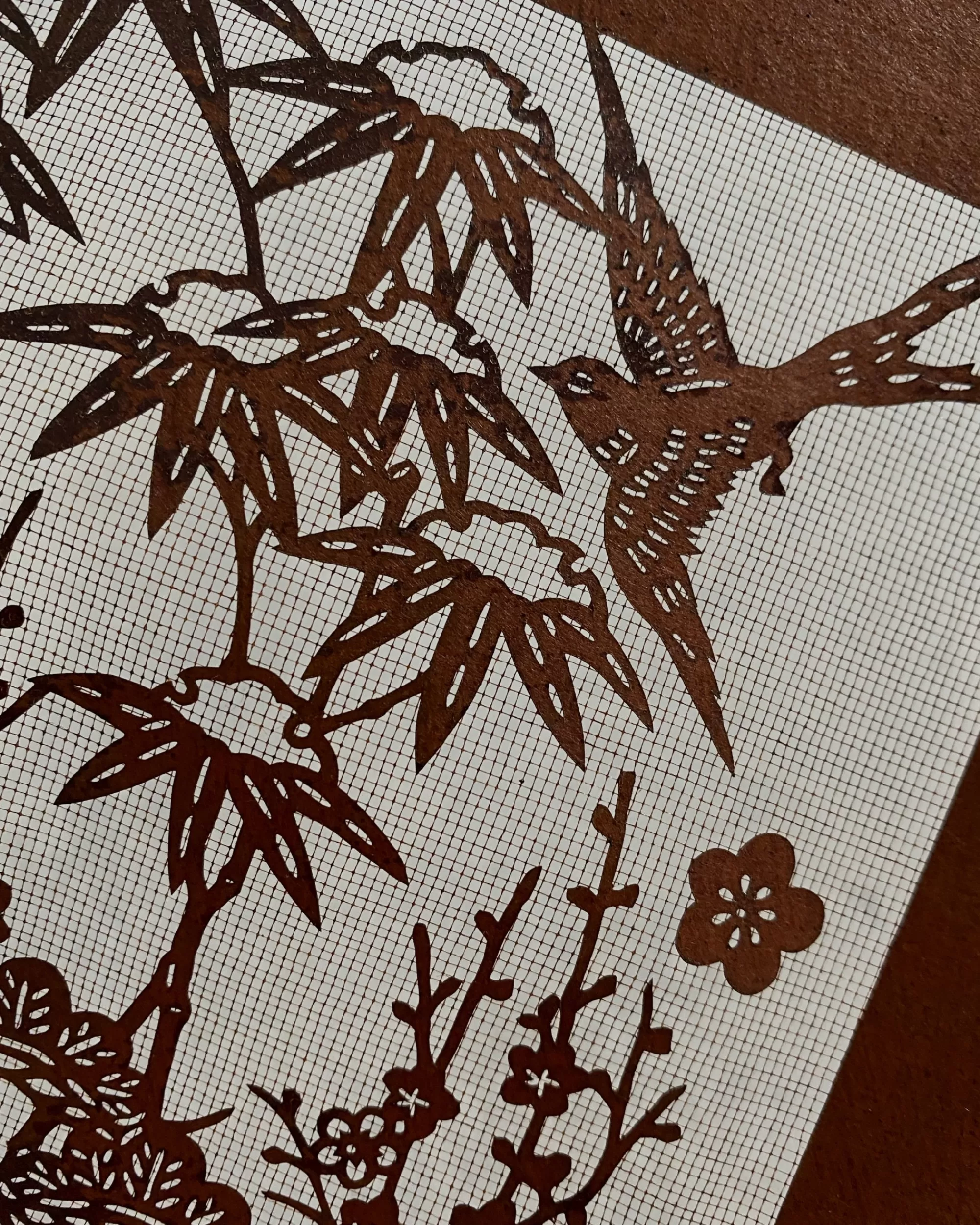 Clearance the maker Vintage Japanese Katagami Stencil