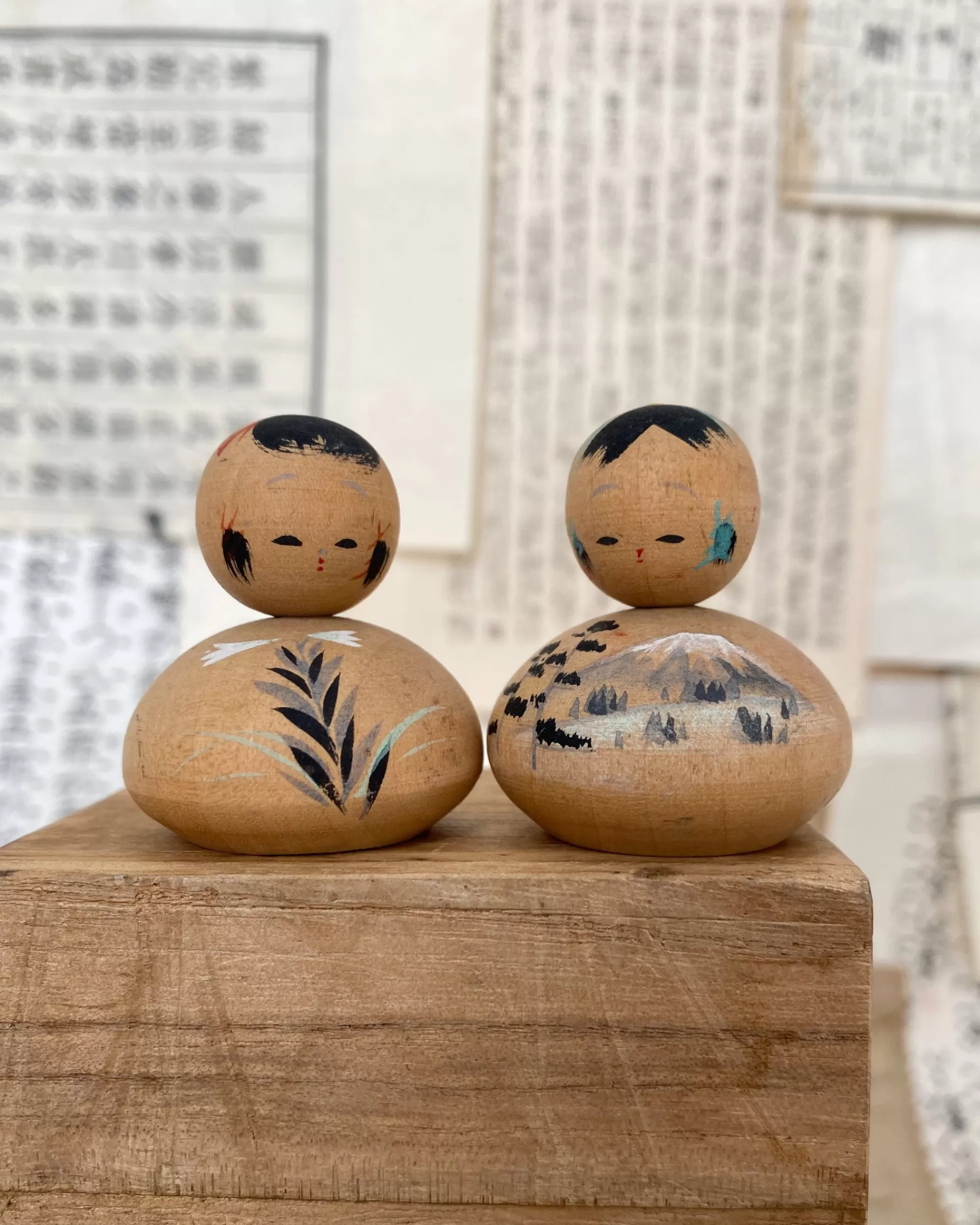 Best Sale the maker Vintage Japanese Kokeshi Duo
