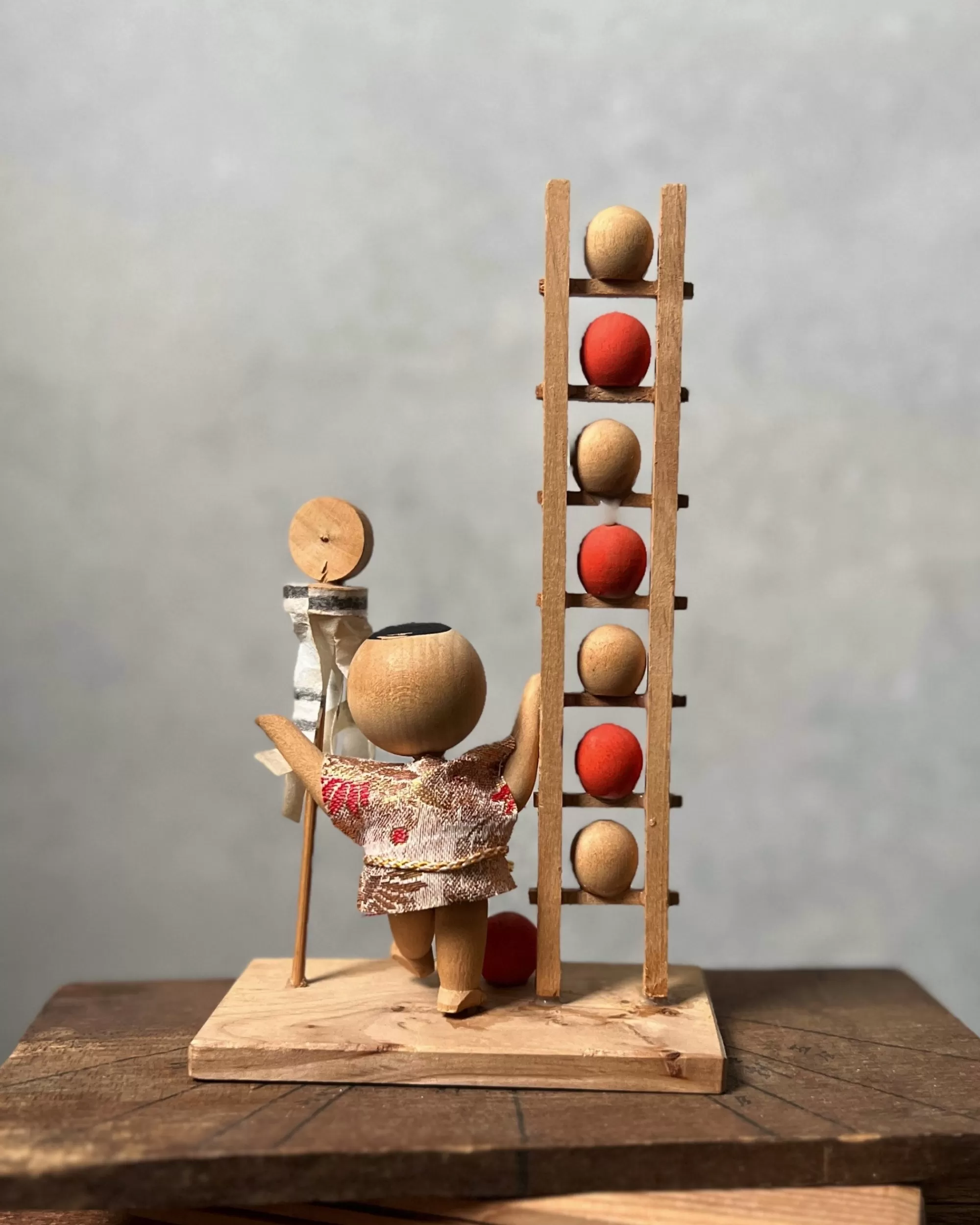 Clearance the maker Vintage Japanese Kokeshi Tableau