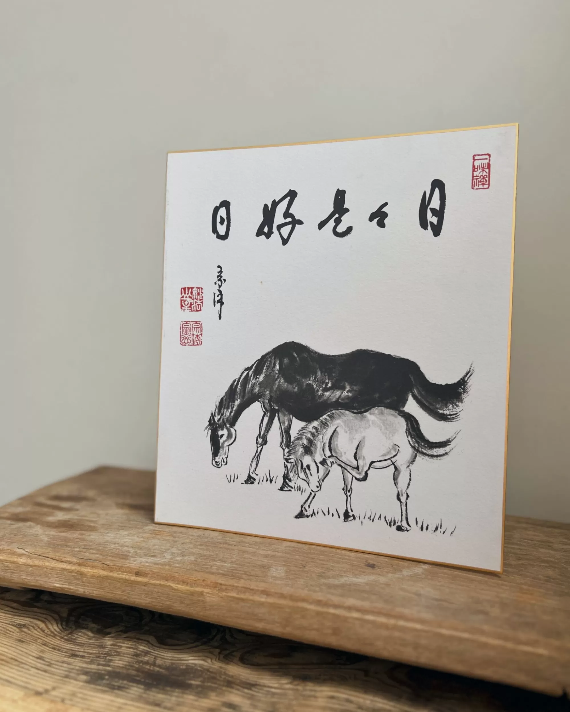 Clearance the maker Vintage Japanese Shikishi Painting