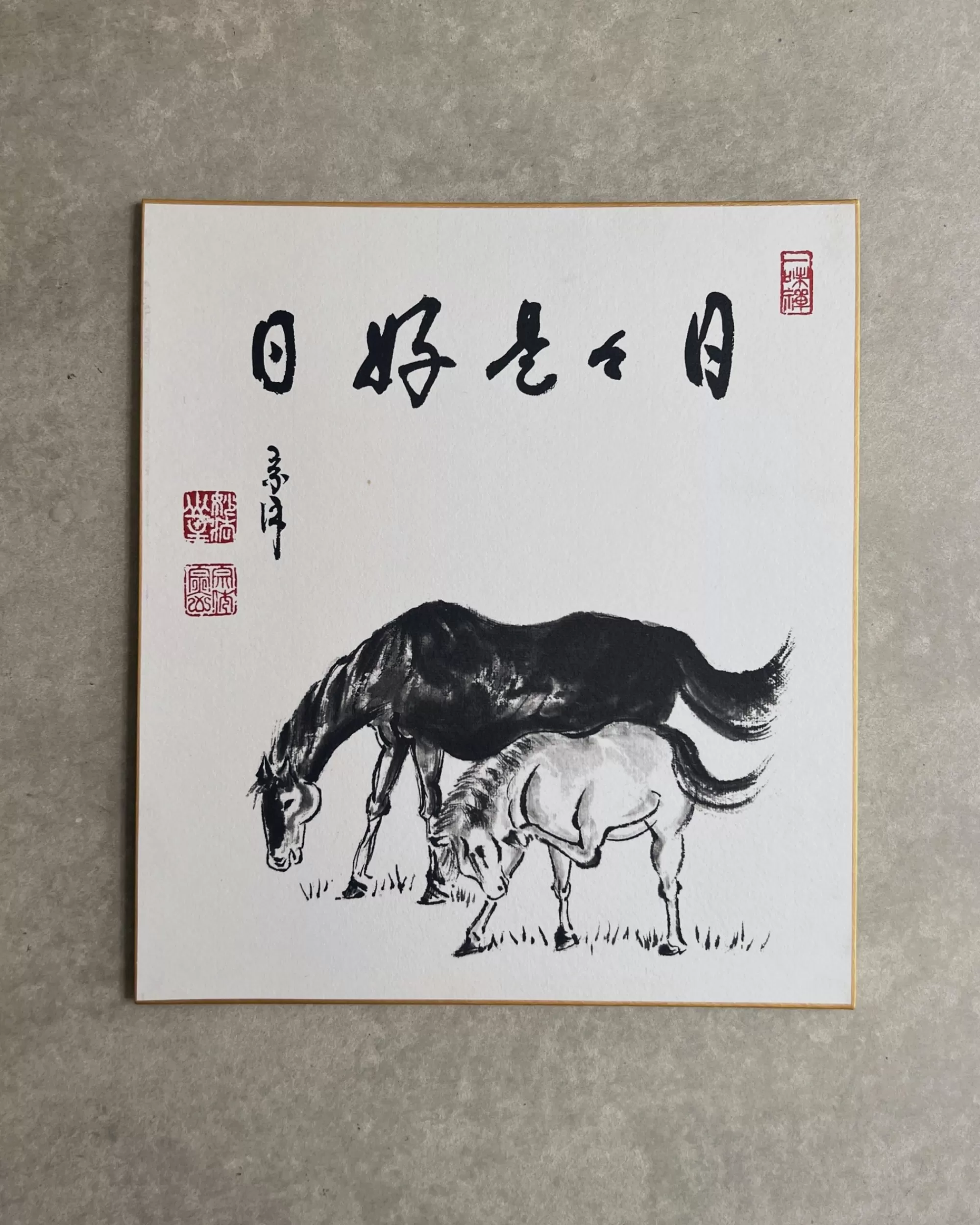 Clearance the maker Vintage Japanese Shikishi Painting