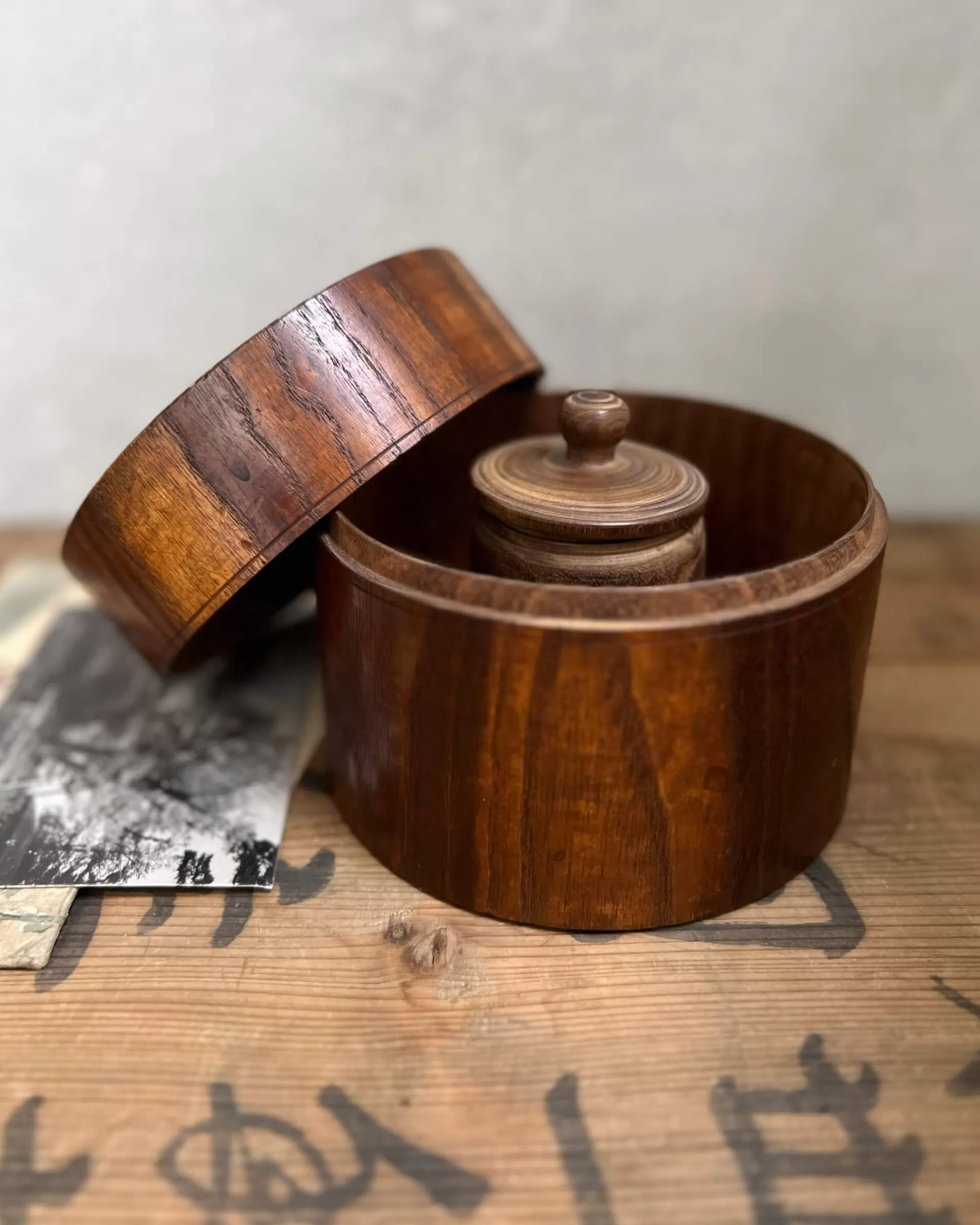 Discount the maker Vintage Japanese Wooden Container