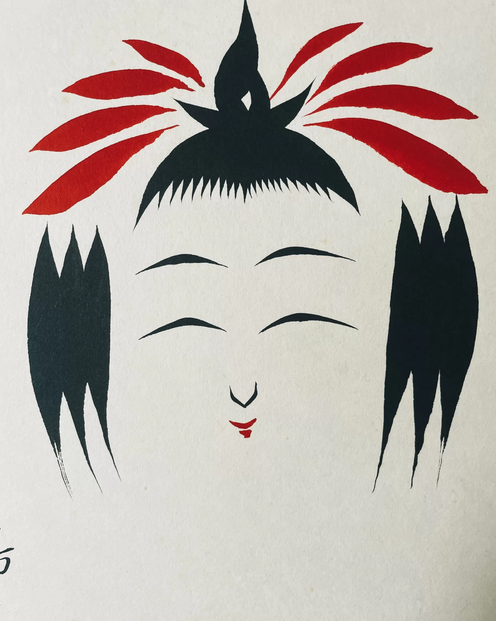 Flash Sale the maker Vintage Shikishi Kokeshi Painting