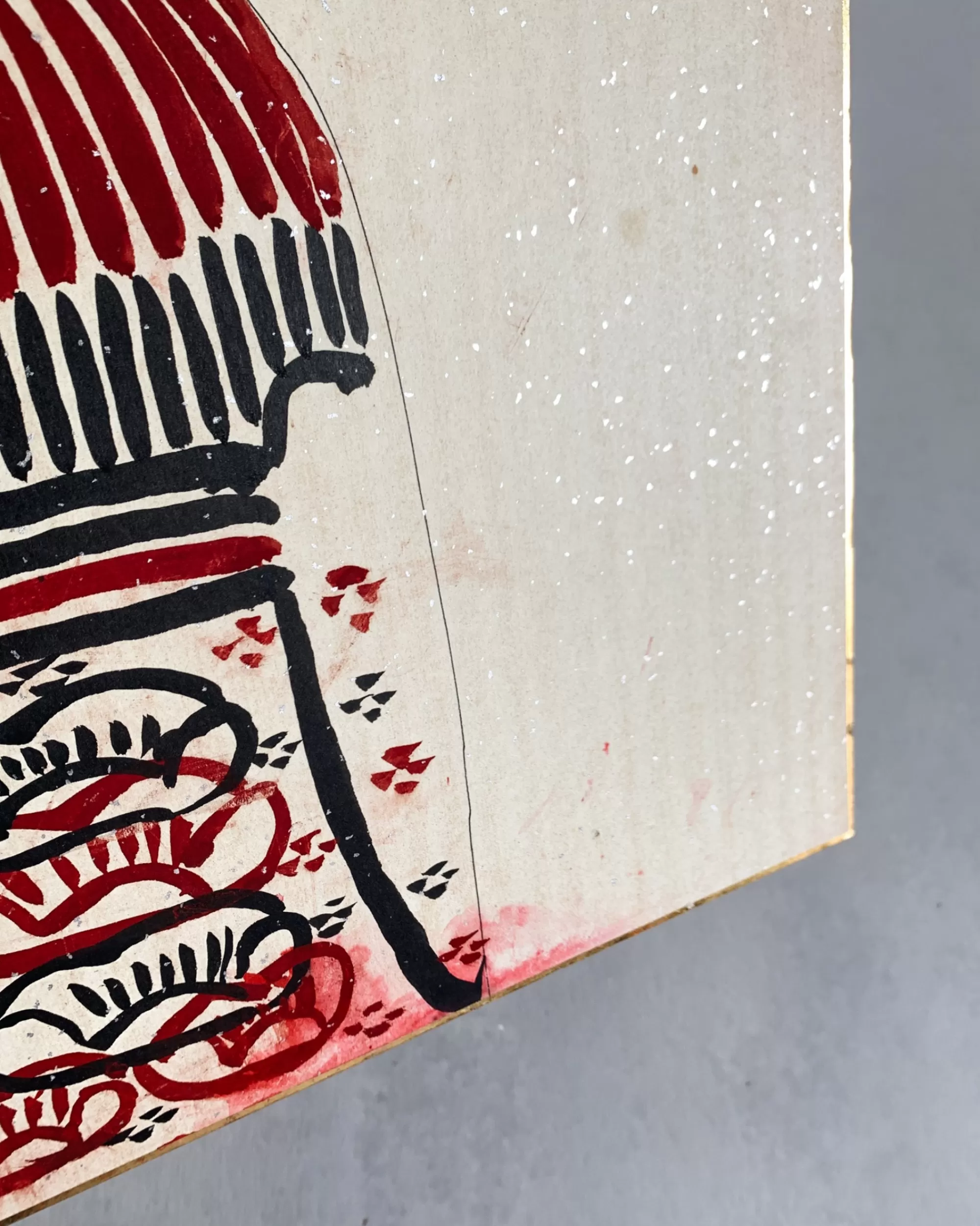 Discount the maker Vintage Shikishi Kokeshi Painting Large